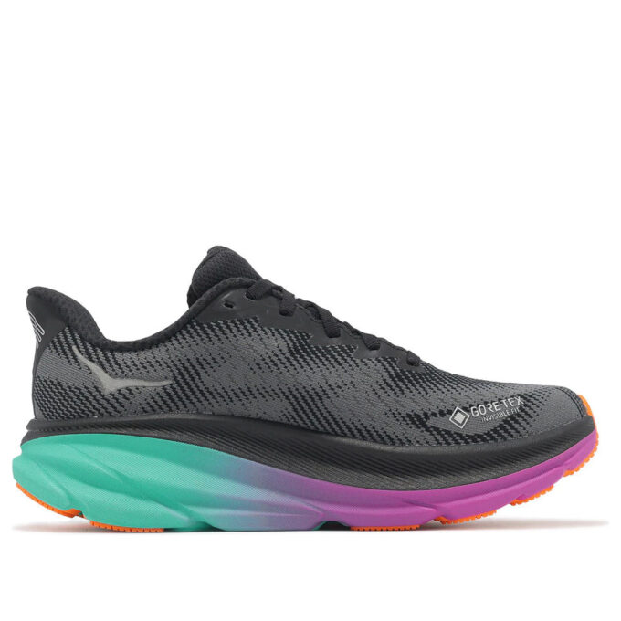 (WMNS) Clifton 9 Gore-Tex «Black Electric Aqua»
